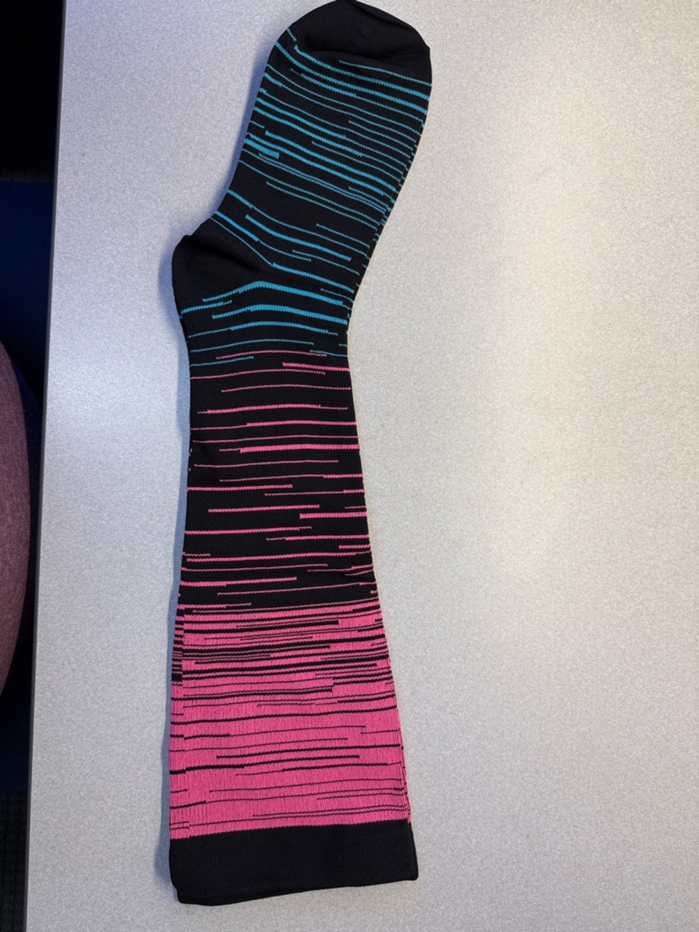 Everstride Striped Compression Stockings 2X 15-20 mm Hg in Pink, Black & Blue